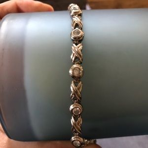 Sterling silver hugs and kisses bracelet